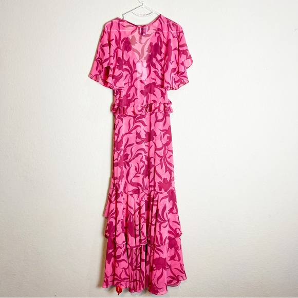 Misa Los Angeles Sabrina Ruffled Maxi Dress Floral Pink Size XS NWT - Picture 6 of 8